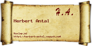 Herbert Antal névjegykártya